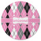 Argyle Round Rubber Backed Coaster (Personalized)