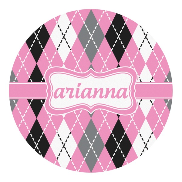 Custom Argyle Round Decal - Small (Personalized)