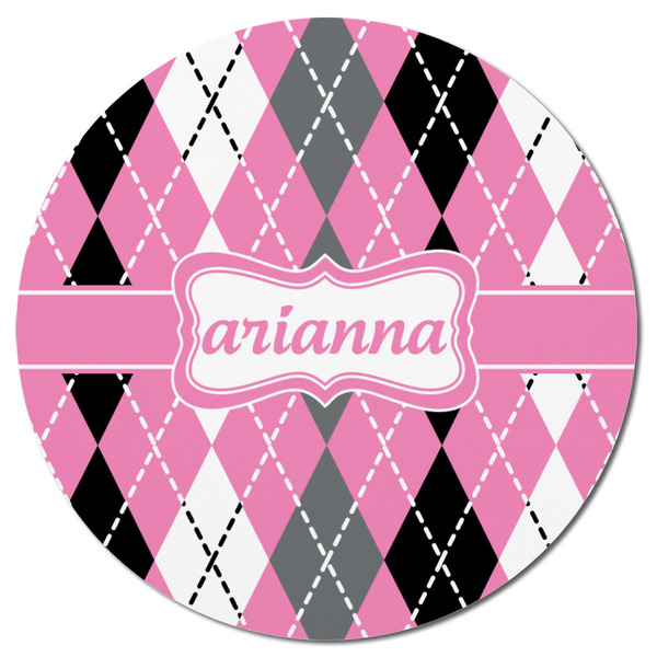 Argyle Round Fridge Magnet - FRONT