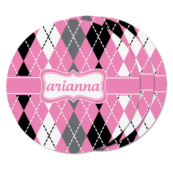 Argyle Round Fridge Magnet - THREE