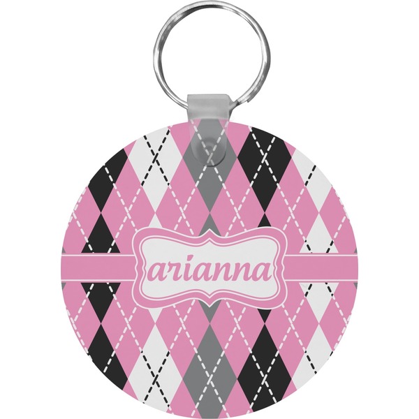 Argyle Round Keychain (Personalized)