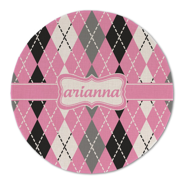 Argyle Round Linen Placemats - FRONT (Double Sided)