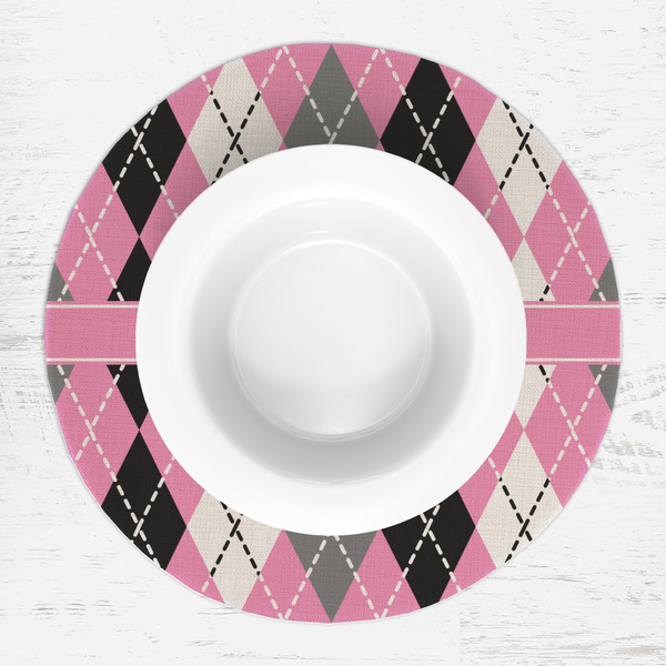 Argyle Round Linen Placemats - LIFESTYLE (single)