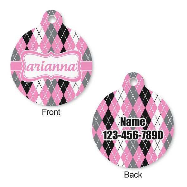 Argyle Round Pet ID Tag - Large - Approval