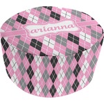 Argyle Round Pouf Ottoman (Personalized)