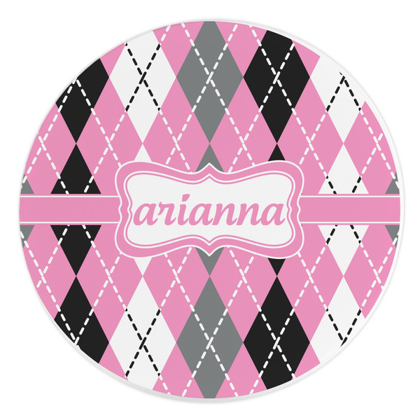 Custom Argyle Round Stone Trivet (Personalized)