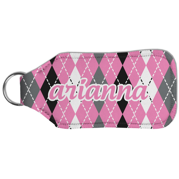 Argyle Sanitizer Holder Keychain - Large (Back)