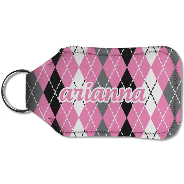 Argyle Sanitizer Holder Keychain - Small (Back)