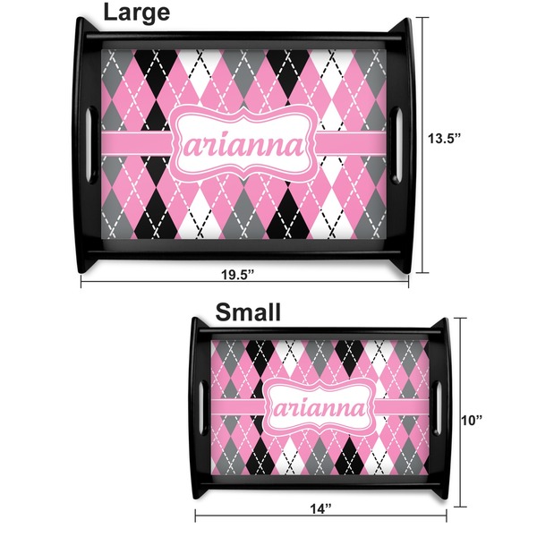Argyle Serving Tray Black Sizes