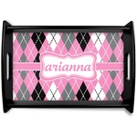 Argyle Black Wooden Tray - Small (Personalized)