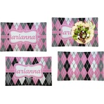 Argyle Set of 4 Glass Rectangular Lunch / Dinner Plate (Personalized)