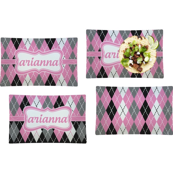 Argyle Set of Rectangular Dinner Plates