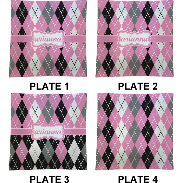 Argyle Set of Square Dinner Plates (Approval)