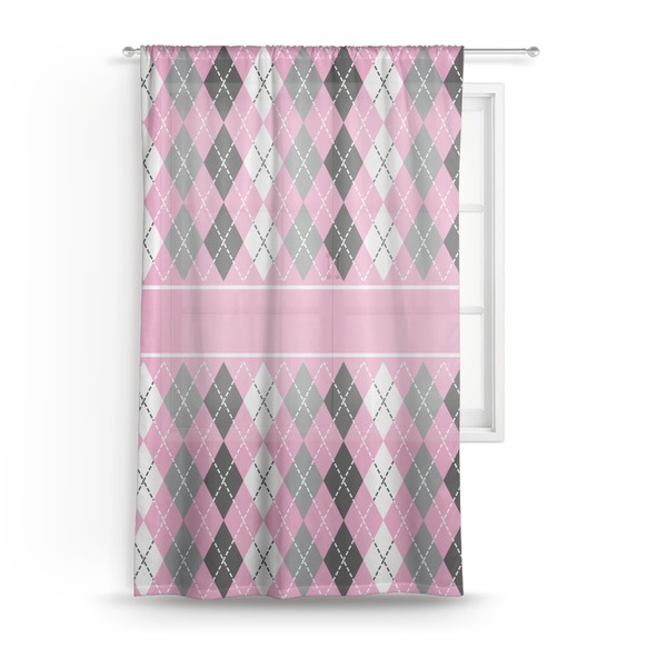 Custom Argyle Sheer Curtain - 50"x84"