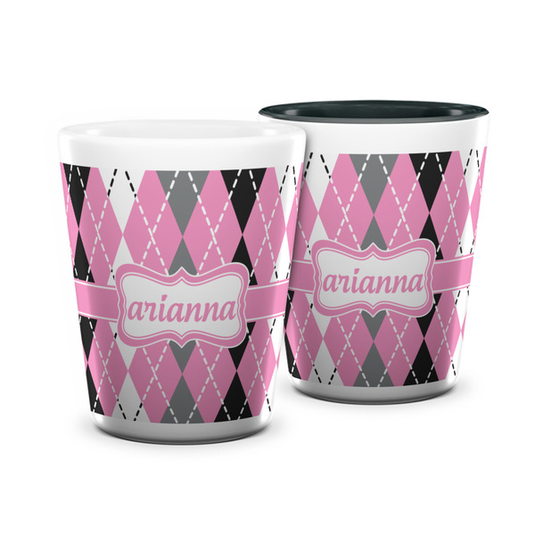 Custom Argyle Ceramic Shot Glass - 1.5 oz (Personalized)