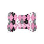 Argyle Bone Shaped Dog Food Mat (Small) (Personalized)