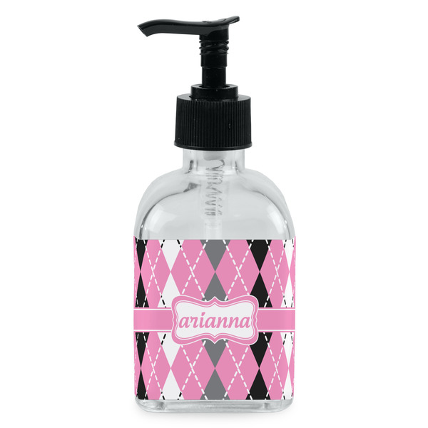Custom Argyle Glass Soap & Lotion Bottle - Single Bottle (Personalized)