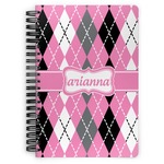 Argyle Spiral Notebook - 7x10 w/ Name or Text