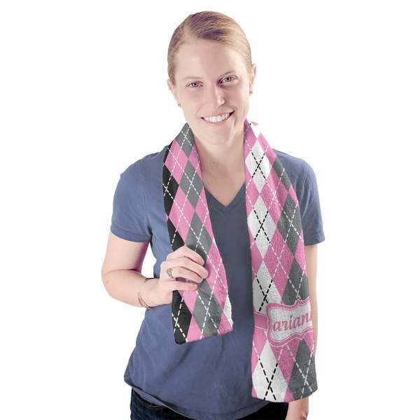 Argyle Sport Towel - Exercise use - Model
