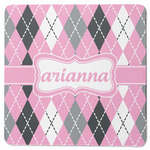 Argyle Square Rubber Backed Coaster (Personalized)
