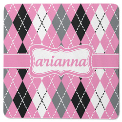 Argyle Square Rubber Backed Coaster (Personalized)