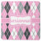Argyle Square Rubber Backed Coaster (Personalized)