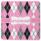 Argyle Square Rubber Backed Coaster (Personalized)