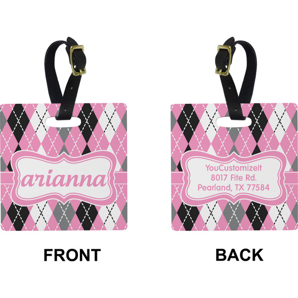 Argyle Square Luggage Tag (Front + Back)