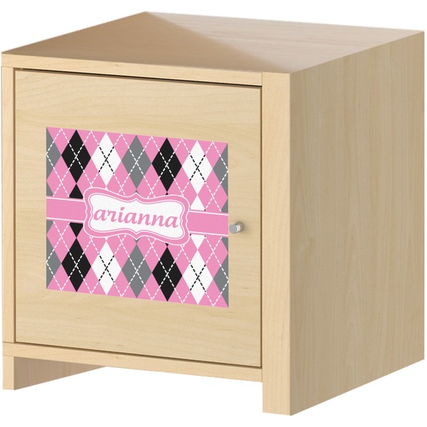 Argyle Square Wall Decal on Wooden Cabinet
