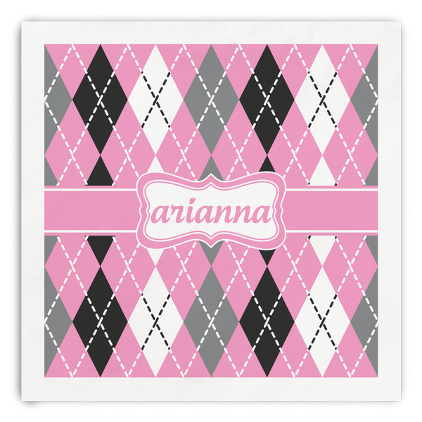 Custom Argyle Paper Dinner Napkins (Personalized)