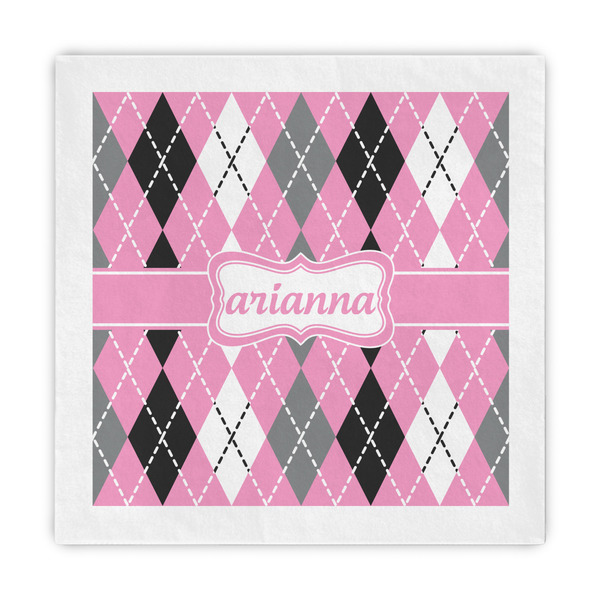 Custom Argyle Standard Decorative Napkins (Personalized)