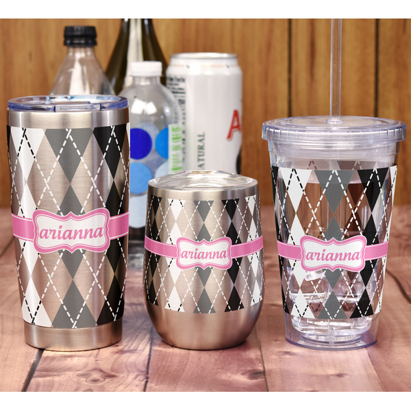 Argyle Stemless Wine Tumbler - Full Print - In Context