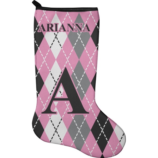 Custom Argyle Holiday Stocking - Neoprene (Personalized)