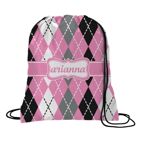Custom Argyle Drawstring Backpack - Medium (Personalized)