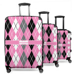 Argyle 3 Piece Luggage Set - 20" Carry On, 24" Medium Checked, 28" Large Checked (Personalized)