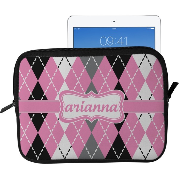 Custom Argyle Tablet Case / Sleeve - Large (Personalized)