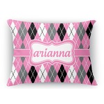 Argyle Rectangular Throw Pillow Case (Personalized)