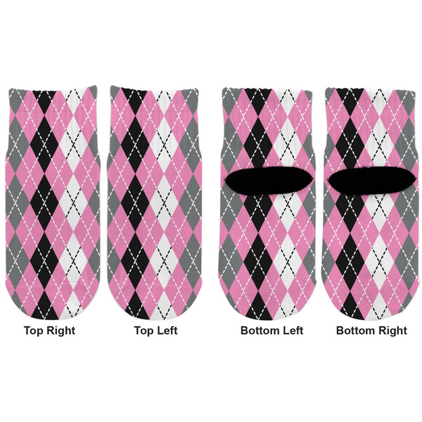 Argyle Toddler Ankle Socks - Double Pair - Front and Back - Apvl