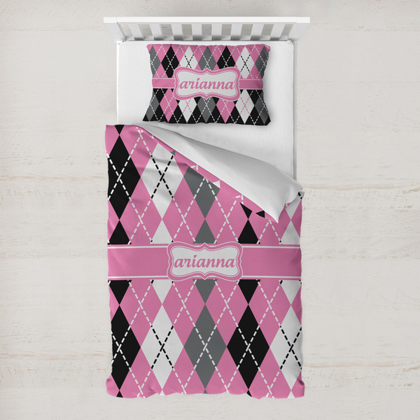 Custom Argyle Toddler Bedding Set - With Pillowcase (Personalized)
