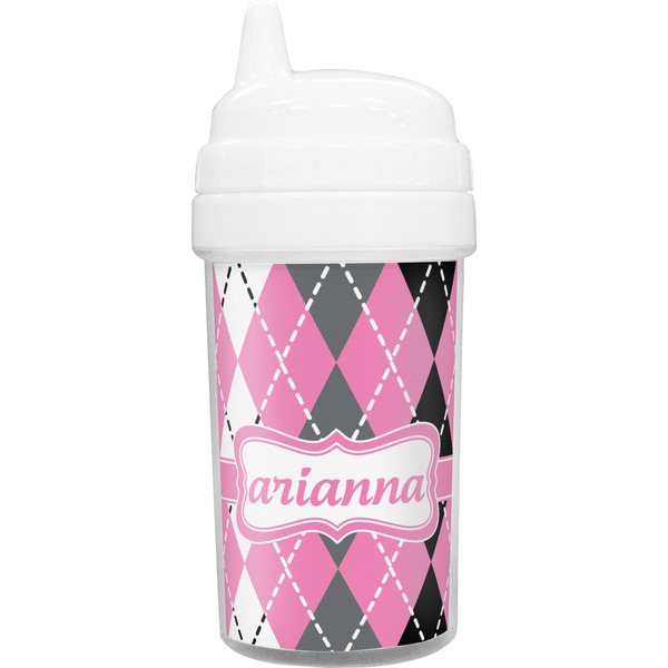 Custom Argyle Toddler Sippy Cup (Personalized)