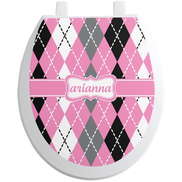 Custom Argyle Toilet Seat Decal (Personalized)