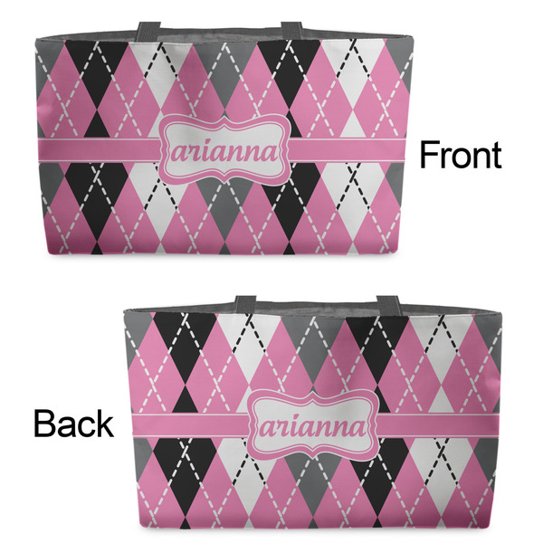 Argyle Tote w/Black Handles - Front & Back Views