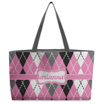 Argyle Beach Totes Bag - w/ Black Handles (Personalized)