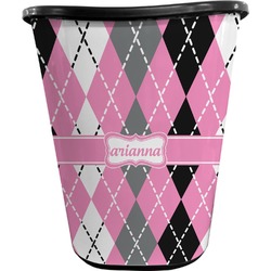Argyle Waste Basket - Double Sided (Black) (Personalized)