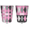 Argyle Trash Can White - Front and Back - Apvl
