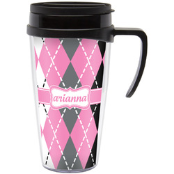 Argyle Acrylic Travel Mug with Handle (Personalized)