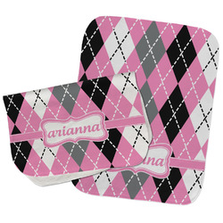 Argyle Burp Cloths - Fleece - Set of 2 w/ Name or Text