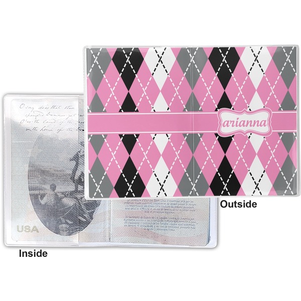 Argyle Vinyl Passport Holder - Flat Front and Back