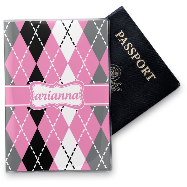 Custom Argyle Vinyl Passport Holder (Personalized)