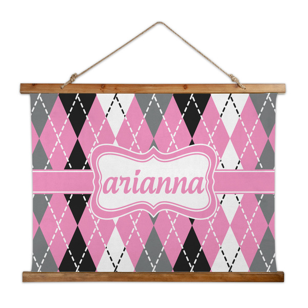 Custom Argyle Wall Hanging Tapestry - Wide (Personalized)